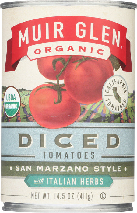 MUIR GLEN: Organic Diced Tomatoes With Italian Herbs, 14.5 oz