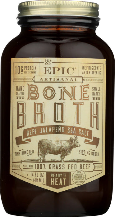 EPIC: Bone Broth Beef Jalapeno Sea Salt, 14 oz