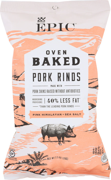EPIC: Pork Rinds Baked Himalayan Pink, 2.5 oz - No Brand For Less 
