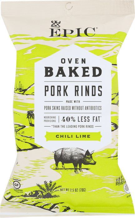 EPIC: Pork Rinds Chili Lime Baked, 2.5 oz
