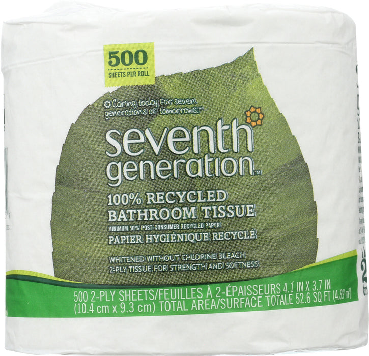 SEVENTH GENERATION: 100% Recycled Bathroom Tissue 2-Ply Sheets, 1 Roll