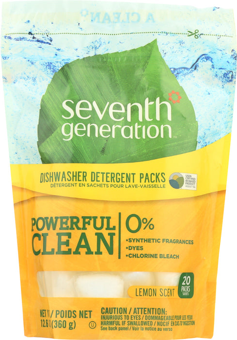 SEVENTH GENERATION: Auto Dish Packs Lemon, 20 pc