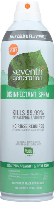 SEVENTH GENERATION: Disinfectant Spray Eucalyptus Spearmint and Thyme, 14 oz