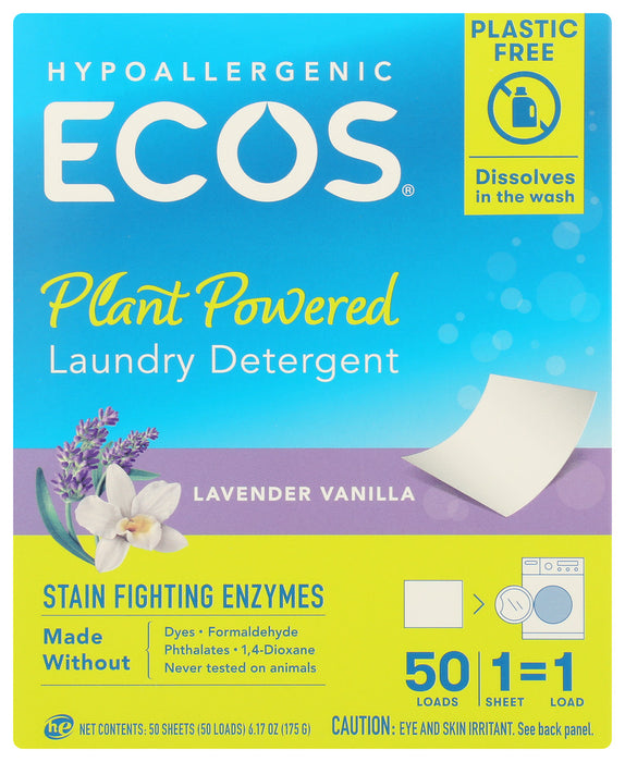 ECOS: Next Liquidless Laundry Detergent Lavender Vanilla, 50 ea