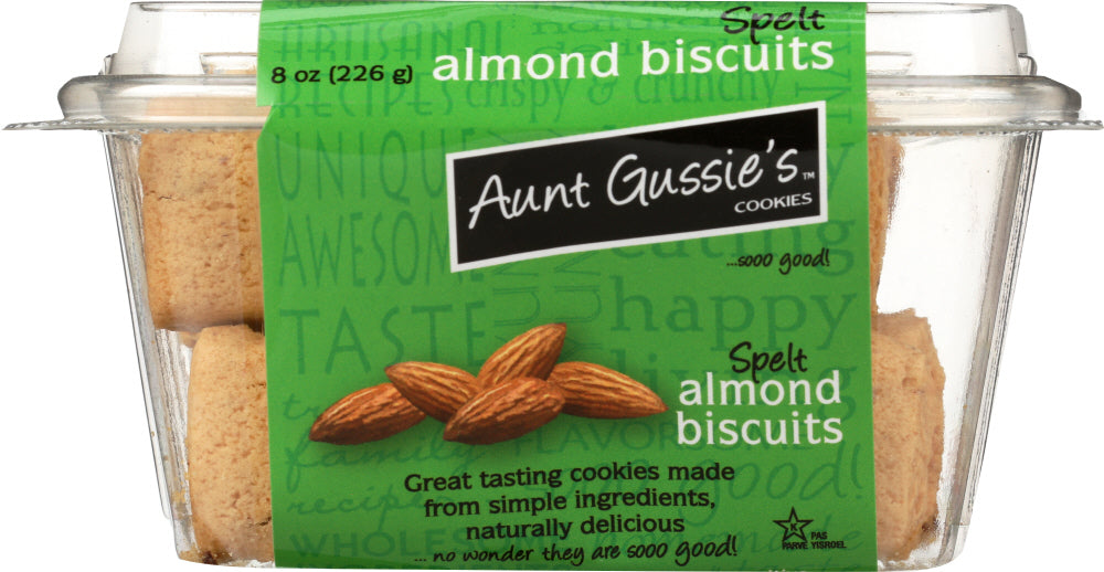 AUNT GUSSIES: Biscotti Sugar Free Spelt Almond, 8 oz