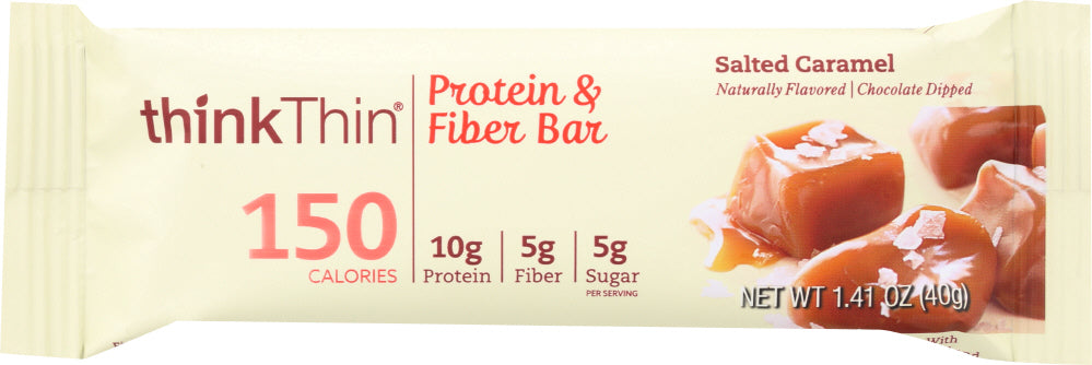 THINKTHIN: Lean Protein and Fiber Bar Salted Caramel, 1.41 oz
