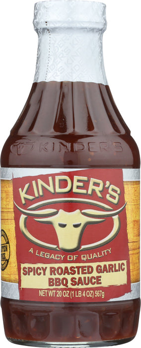 KINDERS: Sauce Barbeque Spicy Roasted Garlic, 19.5 oz