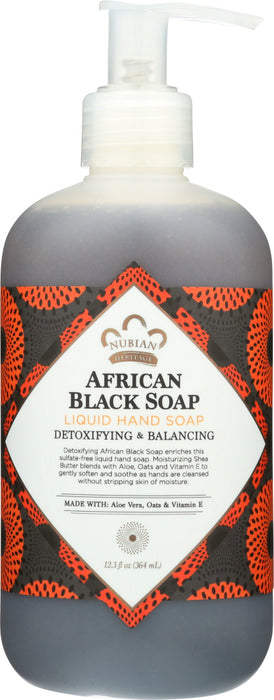 NUBIAN HERITAGE:  African Black Liquid Hand Soap, 12.3 oz