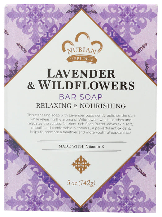 NUBIAN HERITAGE: Lavender & Wildflowers Bar Soap, 5 oz