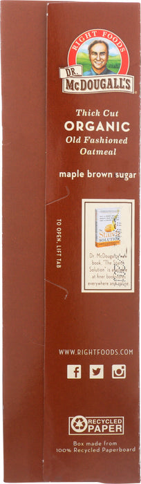 DR MCDOUGALLS: Organic Maple Brown Sugar Old Fashioned Oatmeal, 8.4 oz