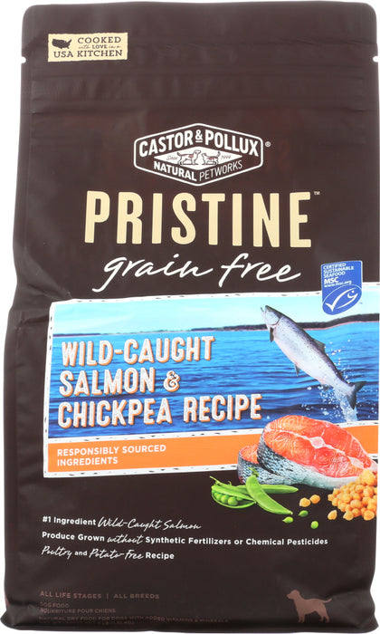 CASTOR & POLLUX: Pristine Grain Free Wild Caught Salmon & Chickpea Recipe, 4 lb