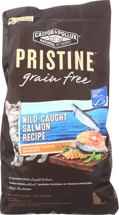CASTOR & POLLUX: Cat Food Dry Pristine Grain Free Salmon, 6 lb
