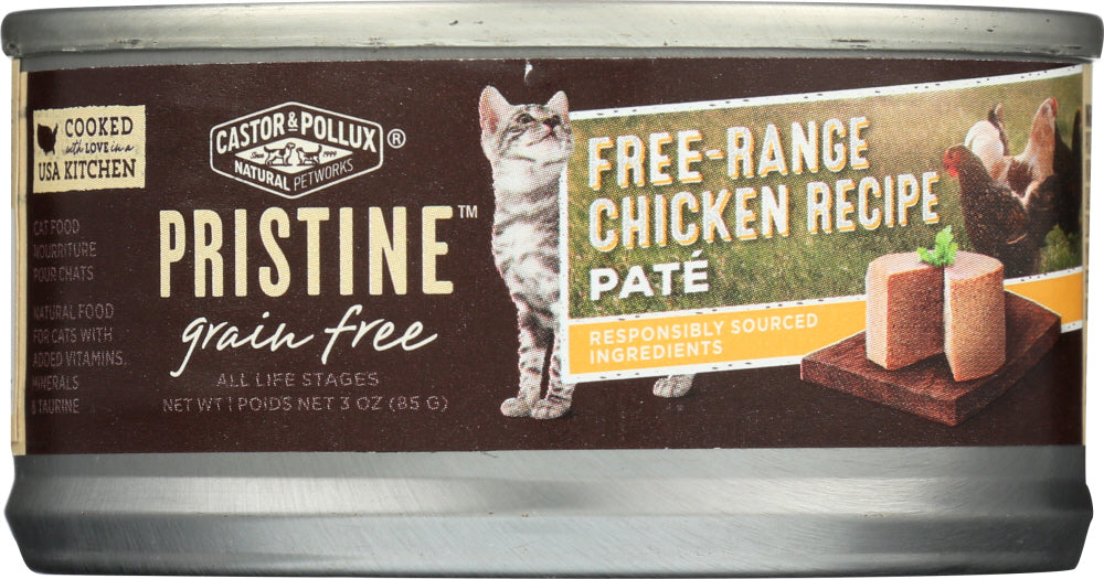 CASTOR & POLLUX: Cat Food Can Pristine Grain Free Chicken, 3 oz