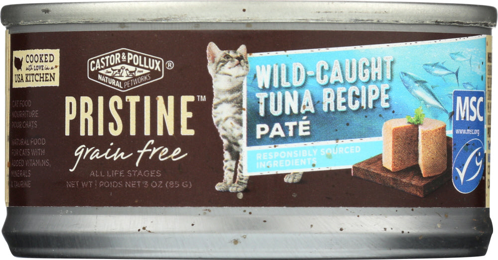 CASTOR & POLLUX: Cat Food Can Pristine Grain Free Tuna, 3 oz