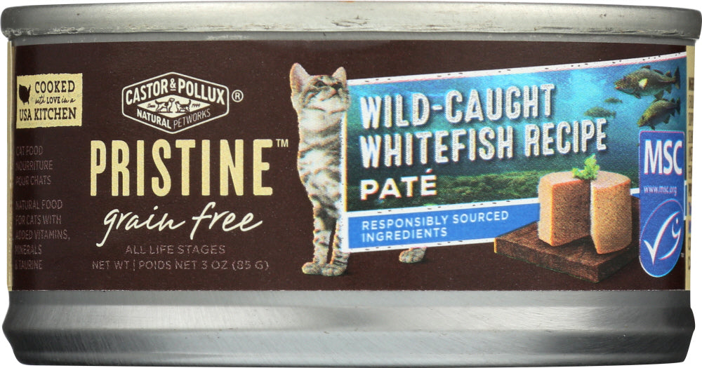 CASTOR & POLLUX: Cat Food Pristine Grain Free White Fish, 3 oz