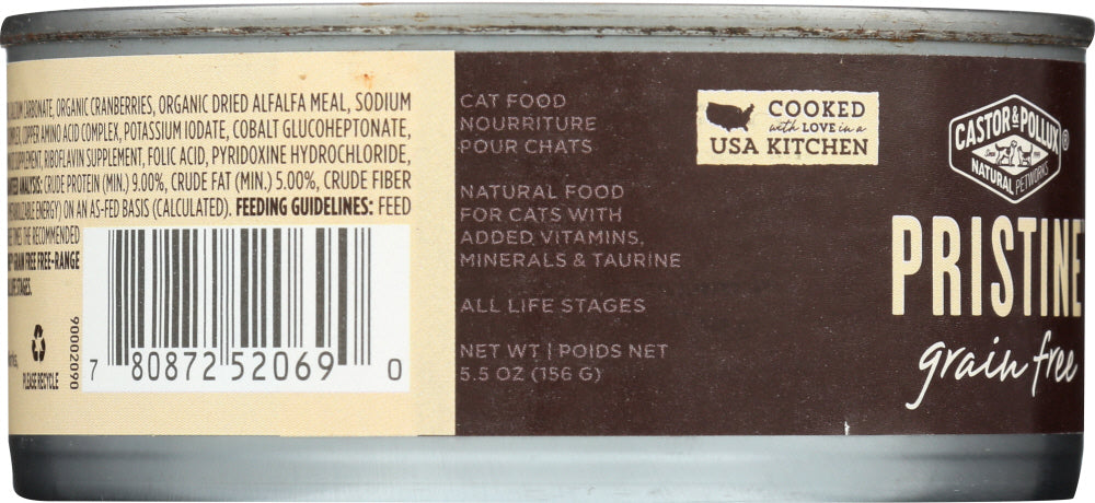 CASTOR & POLLUX: Cat Food Pristine Grain Free Chicken, 5.5 oz