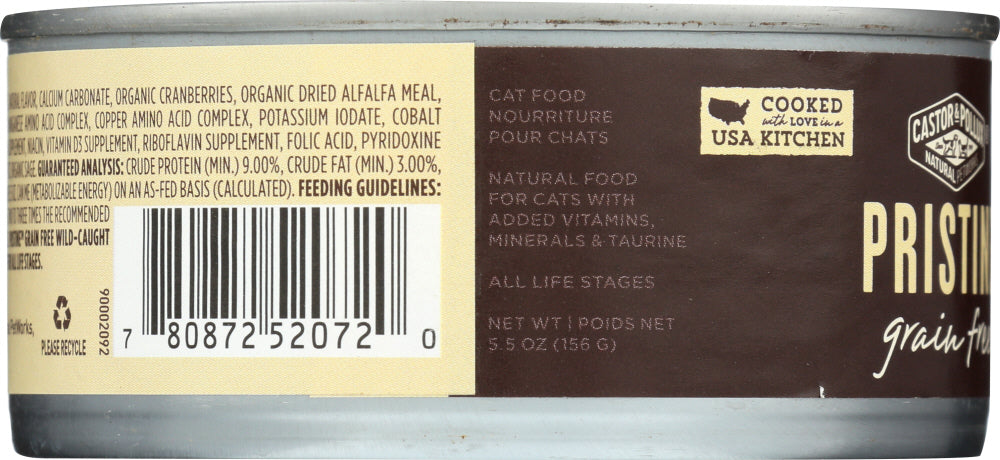 CASTOR & POLLUX: Cat Food Pristine Grain Free Tuna, 5.5 oz