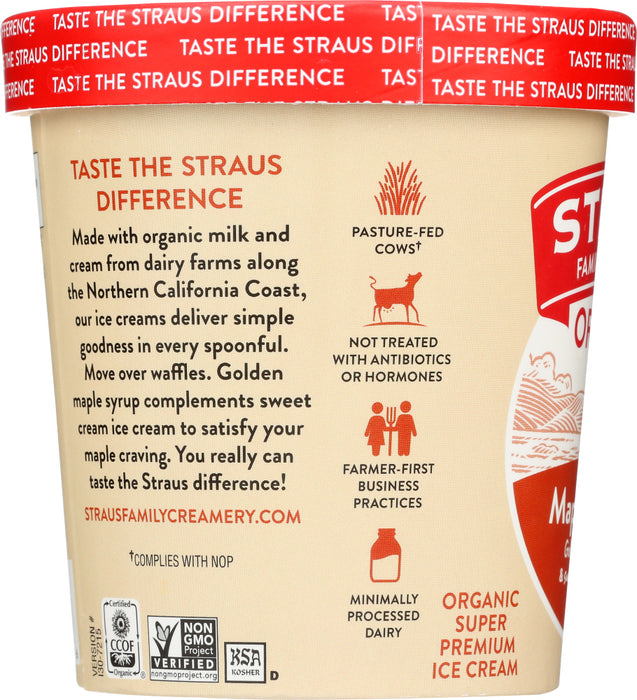 STRAUS: Organic Maple Cream Ice Cream, 1 pt