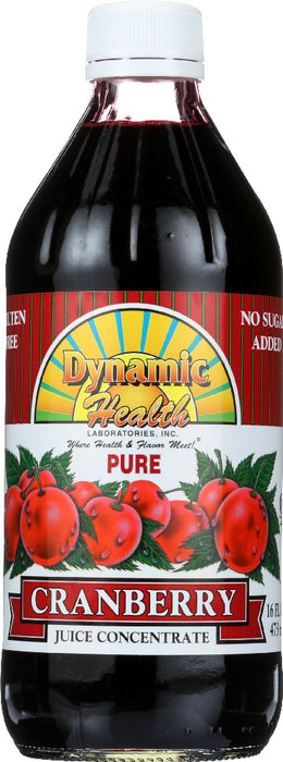 DYNAMIC HEALTH: Pure Cranberry Juice Concentrate, 16 oz