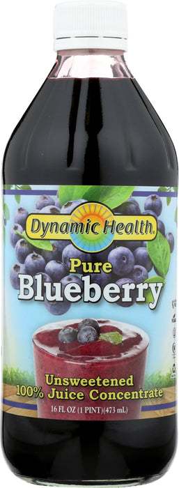 DYNAMIC HEALTH: Juice Blueberry Concentrate Pure, 16 fo