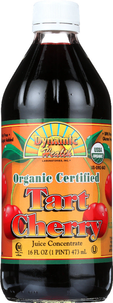 DYNAMIC HEALTH: Organic Certified Tart Cherry Juice Concentrate, 16 Oz - No Brand For Less 
