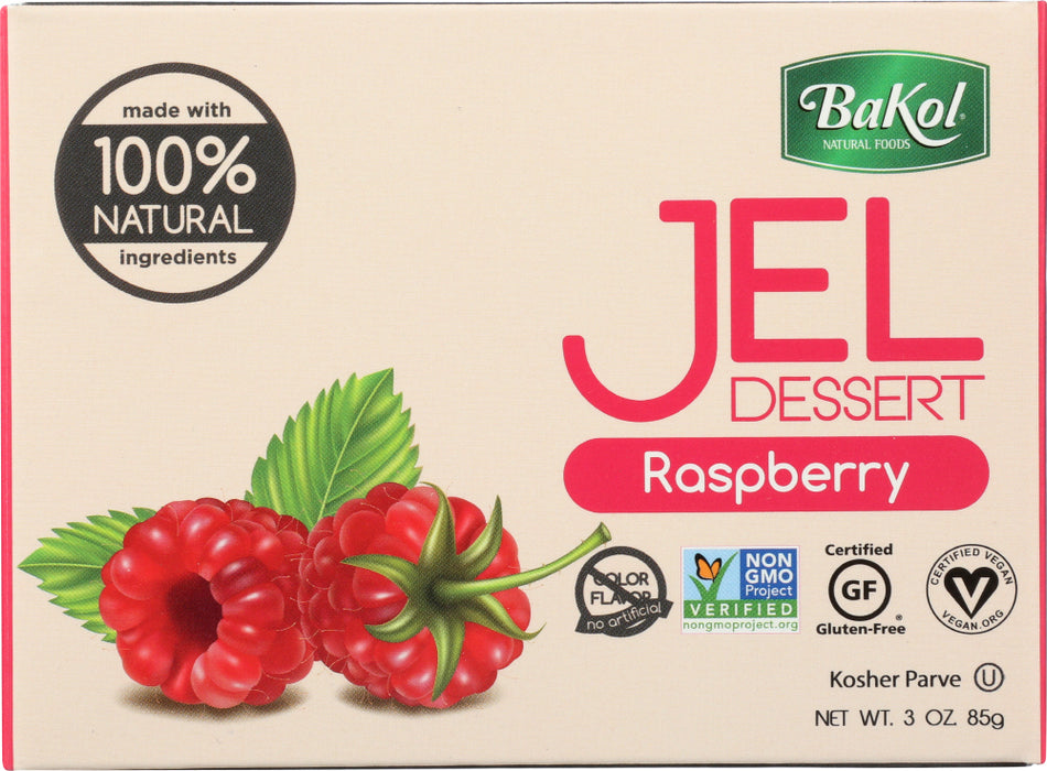 BAKOL: Jell Dessert Raspberry All Natural, 3 oz