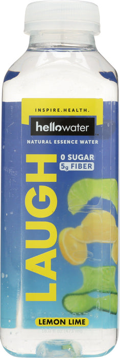 HELLOWATER: Laugh Lemon Lime Water, 16 oz