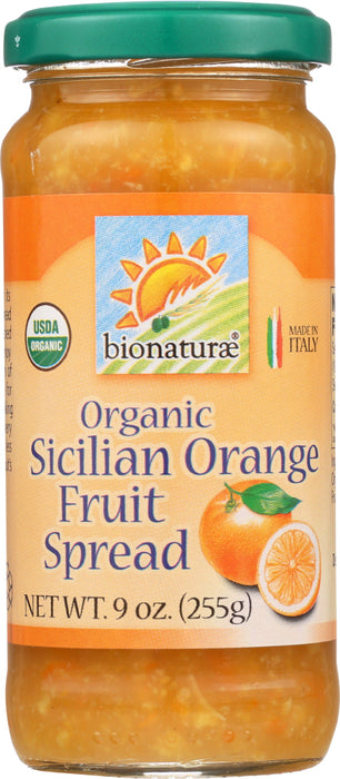 BIONATURAE: Organic Fruit Spread Sicilian Orange, 9 oz