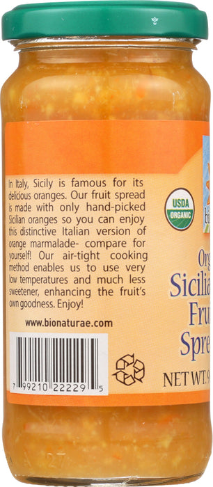 BIONATURAE: Organic Fruit Spread Sicilian Orange, 9 oz