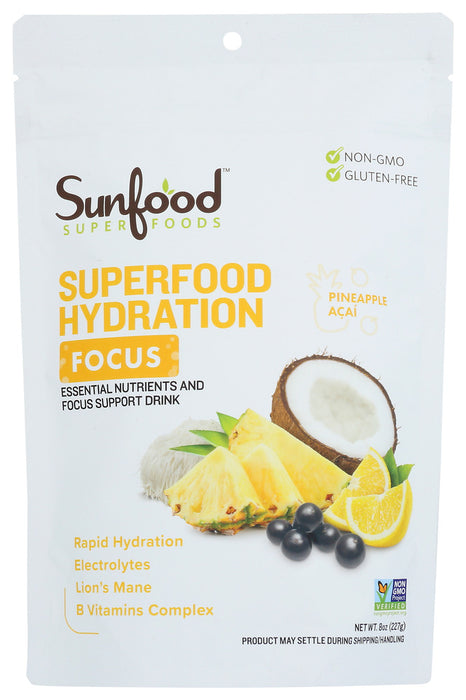 SUNFOOD SUPERFOODS: Superfood Hydratn Focus, 8 OZ