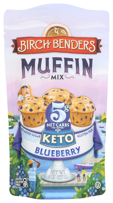 BIRCH BENDERS: Mix Keto Blubrry Muffin, 8 OZ