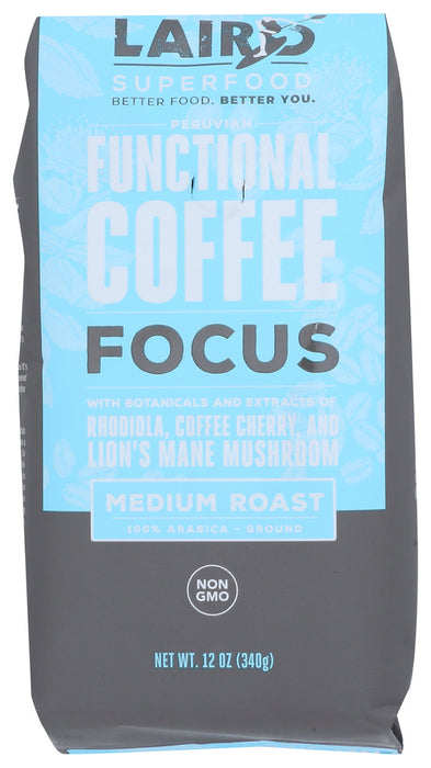 LAIRD SUPERFOOD: Focus Medium Roast Ground Coffee, 12 oz