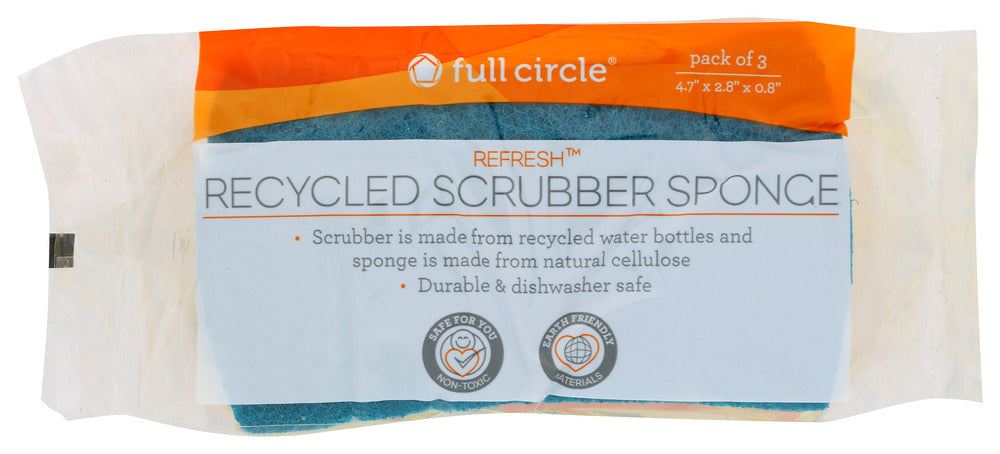 FULL CIRCLE HOME: Refresh Recycled Scrubber Sponges, 3 ea