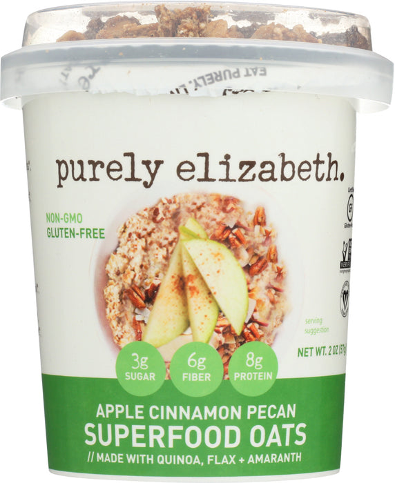 PURELY ELIZABETH: Apple Cinnamon Pecan Superfood Oats, 2 oz