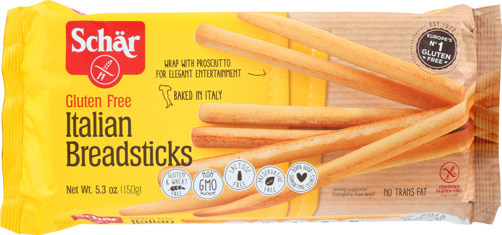 SCHAR: Italian Gluten Free Wheat Free Breadsticks, 5.3 Oz