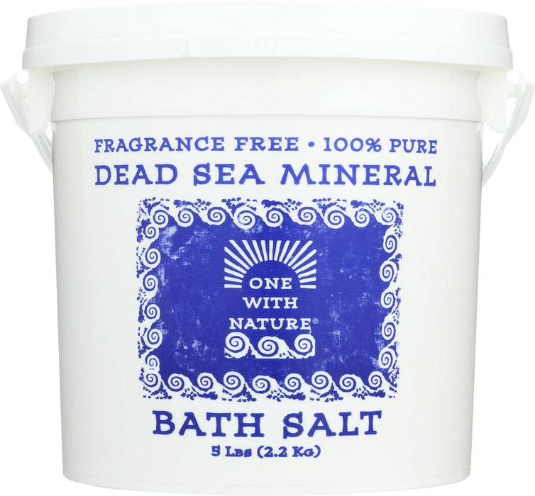 ONE WITH NATURE: Dead Sea Mineral Bath Salts Fragrance Free, 5 lb
