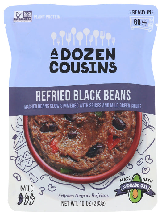 A DOZEN COUSINS: Refried Black Beans, 10 oz
