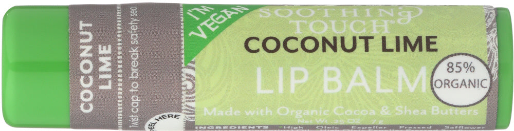 SOOTHING TOUCH: Lip Balm Coconut Lime Tube, 0.25 oz