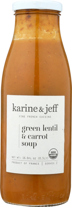 KARINE & JEFF: Soup Green Lentils Carrot, 16.9 oz