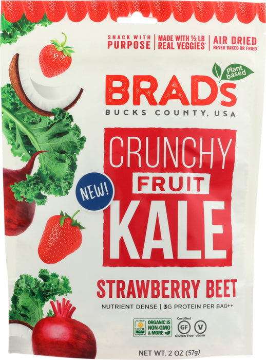 BRADS PLANT BASED: Crunchy Fruit Kale Strawberry Beet Chips, 2 oz