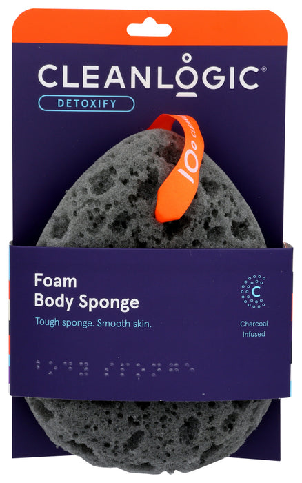 CLEANLOGIC: Sponge Sea Foam Charcoal Infused, 1 ea