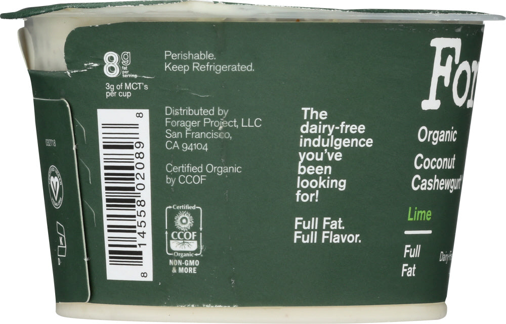 FORAGER: Organic Coconut Cashewgurt Lime, 4 oz
