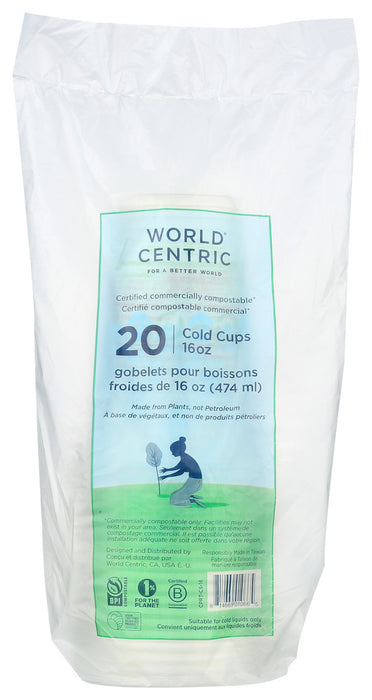 WORLD CENTRIC: Ingeo Cold Cups, 16 Oz