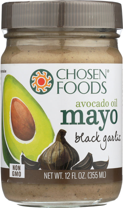 CHOSEN FOODS: Mayo Avocado Oil Black Garlic, 12 oz