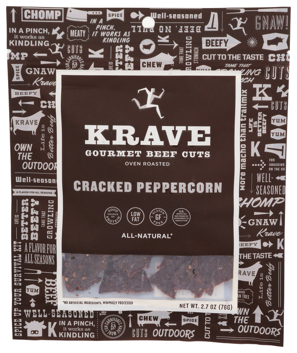 KRAVE: Beef Jerky Cracked Peppercorn, 2.7 Oz