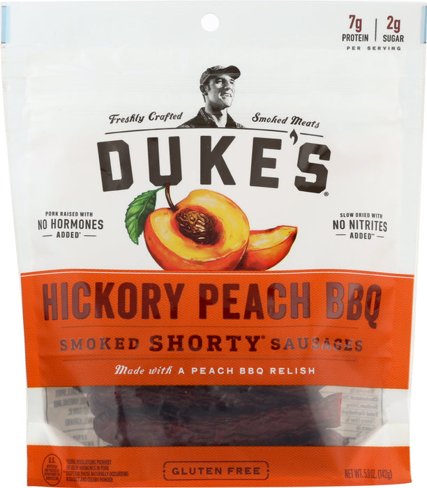DUKES: Hickory Peach BBQ Shorty Smoked Sausages, 5 oz