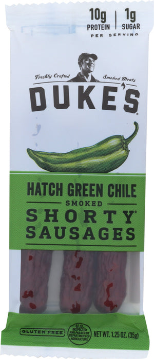 DUKES: Hatch Green Chile Smoked Shorty Sausages, 1.25 oz