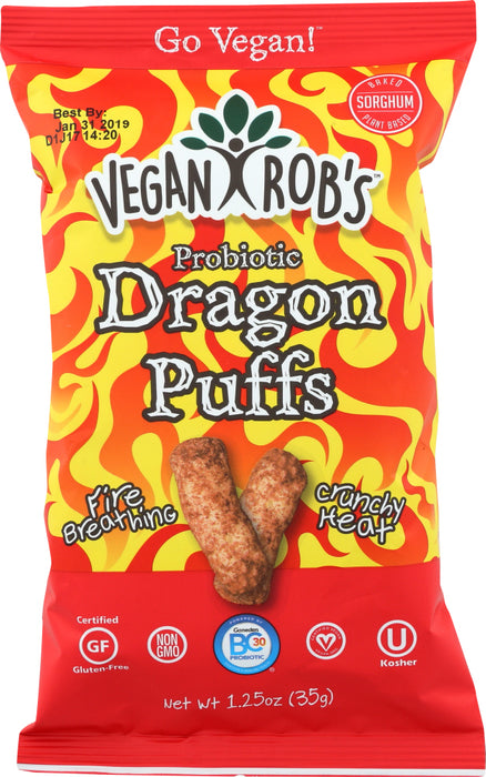VEGANROBS: Probiotic Dragon Puffs, 1.25 oz