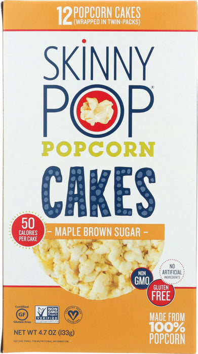 SKINNY POP: Popcorn Cake LG Maple Brown Sugar, 4.7 oz