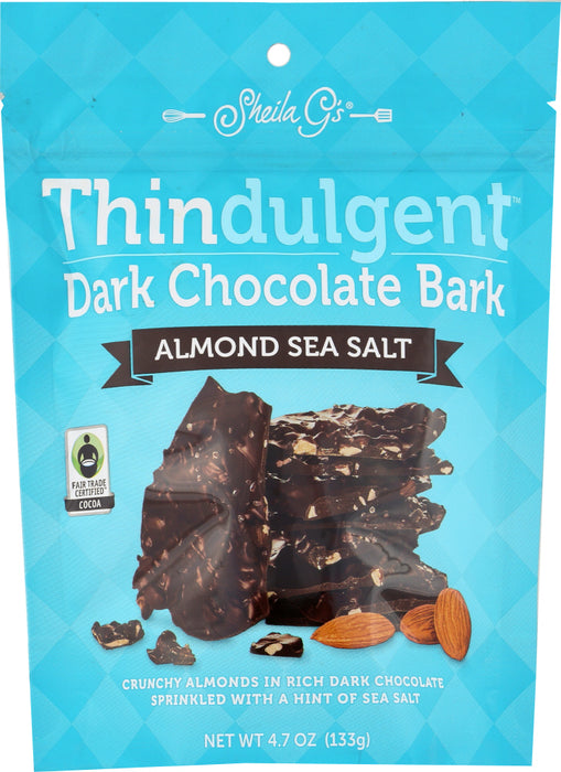 SHEILA GS: Thindulgent Dark Chocolate Bark Almond Sea Salt, 4.7 oz